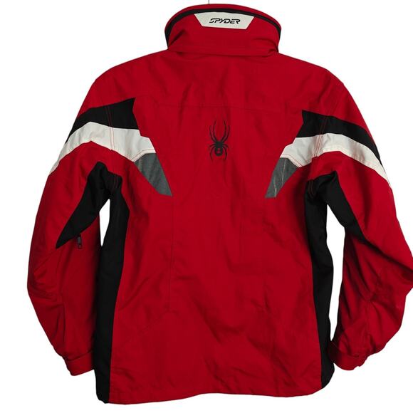 Spyder Ski Snowboard Jacket Mens Small Red Black Entrant Dermizax Hood Vintage - Picture 13 of 16